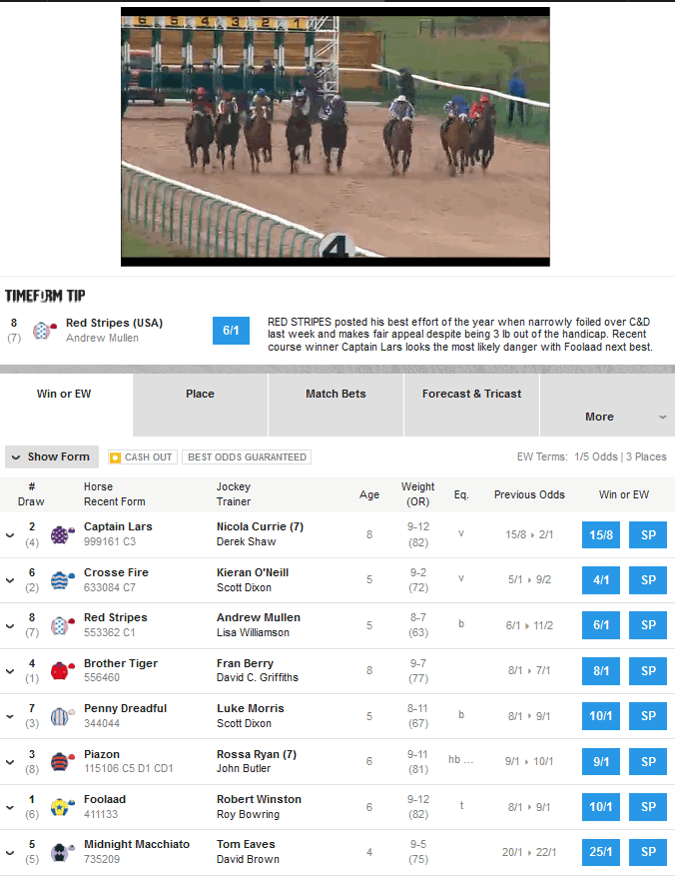betfair live in play betting on horse racing screenshot