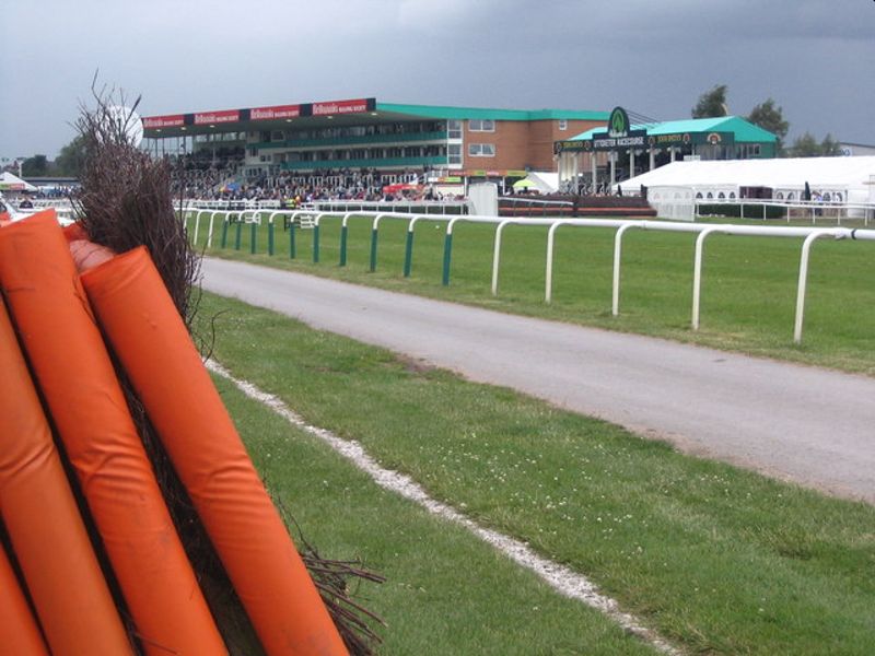 fence track and stand at Uttoxeter racecourse